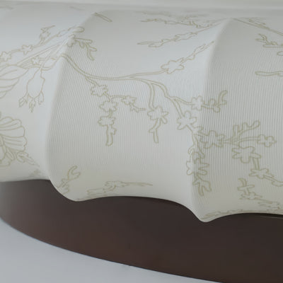 Modern Ceiling Light – Fabric Petal Floral Pattern Wood Accents