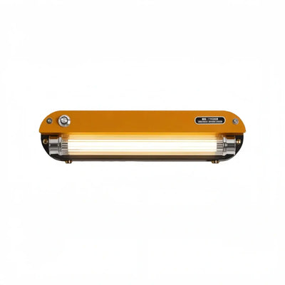 Vintage Industrial Wall Light — Amber Metal Tubular LED