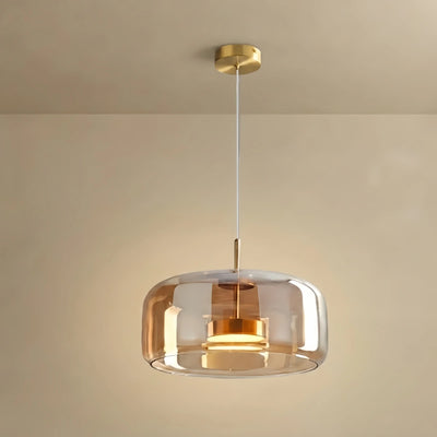 Pendant Lamp — Smoked Glass & Metal Accent for Kitchen Island