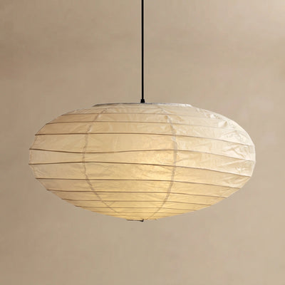 Japanese Washi Pendant Light — Mulberry Paper & Bamboo Frame for Dining Room