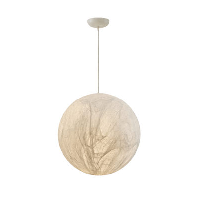 Pendant Light – Mulberry Silk White Globe Ceiling Lamp for Living Room