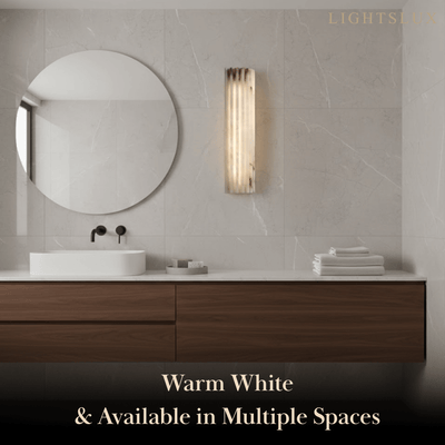 Modern Alabaster Wall Light – White Natural Stone LED Wall Lamp for Living Room