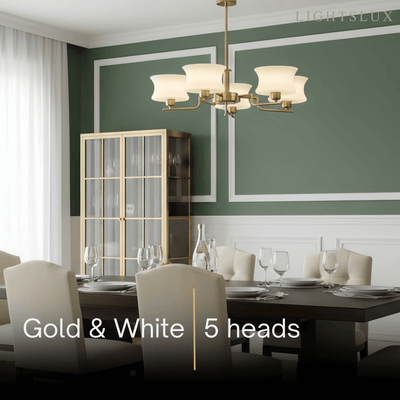 Vintage Chandelier – Gold or Chrome Glass Ceiling Light