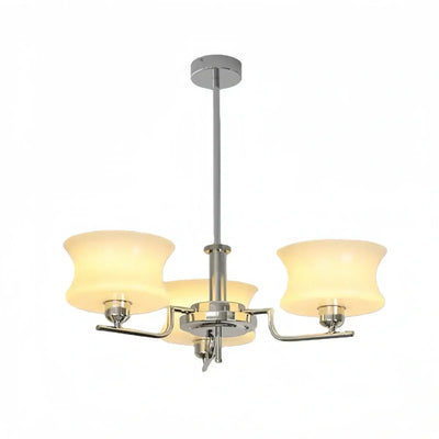 Vintage Chandelier – Gold or Chrome Glass Ceiling Light for Dining Room