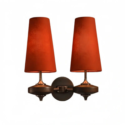 Mid-Century Wall Sconce – Fabric Shade and Wood Wall Light
