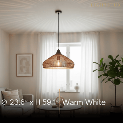 Modern Fabric Table Lamp – Copper and Walnut Wood Bedside Light