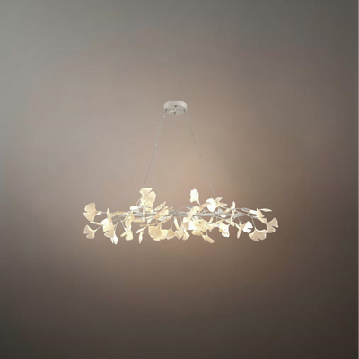 Modern Ginkgo Chandelier – Ceramic Petal Ceiling Light