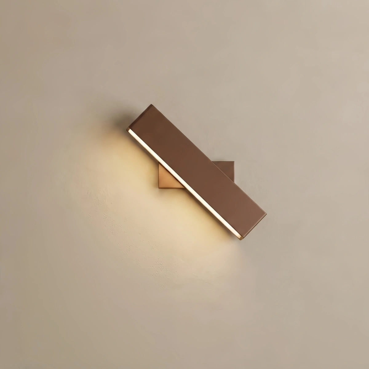 Arcato Modern Rectangular Wall Lamp -- Metal Brown for Bedroom
