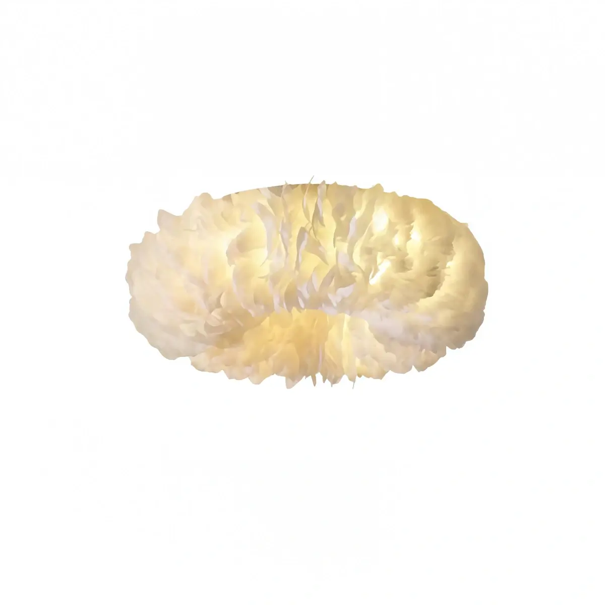 Lunara Art Deco Round Ceiling Light Art Feather