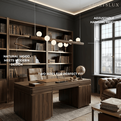 Nebula Modern Linear Pendant Light - Walnut