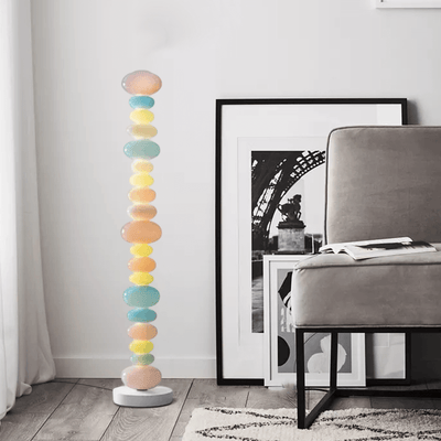 Art Deco Colorful Glass Floor Lamp for Living Area