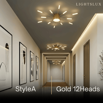 Nebula Modern Firework Ceiling Light –  Gold/Black for Bedroom Dining Room Living Room