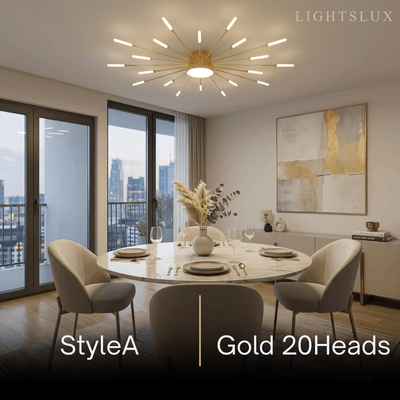 Nebula Modern Firework Ceiling Light –  Gold/Black for Bedroom Dining Room Living Room