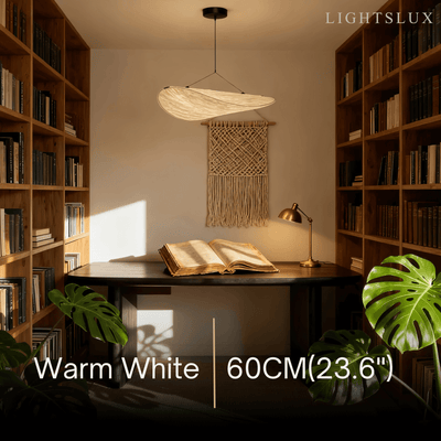 Art Deco White Pendant Light – Curved Metal Design for Dining Room