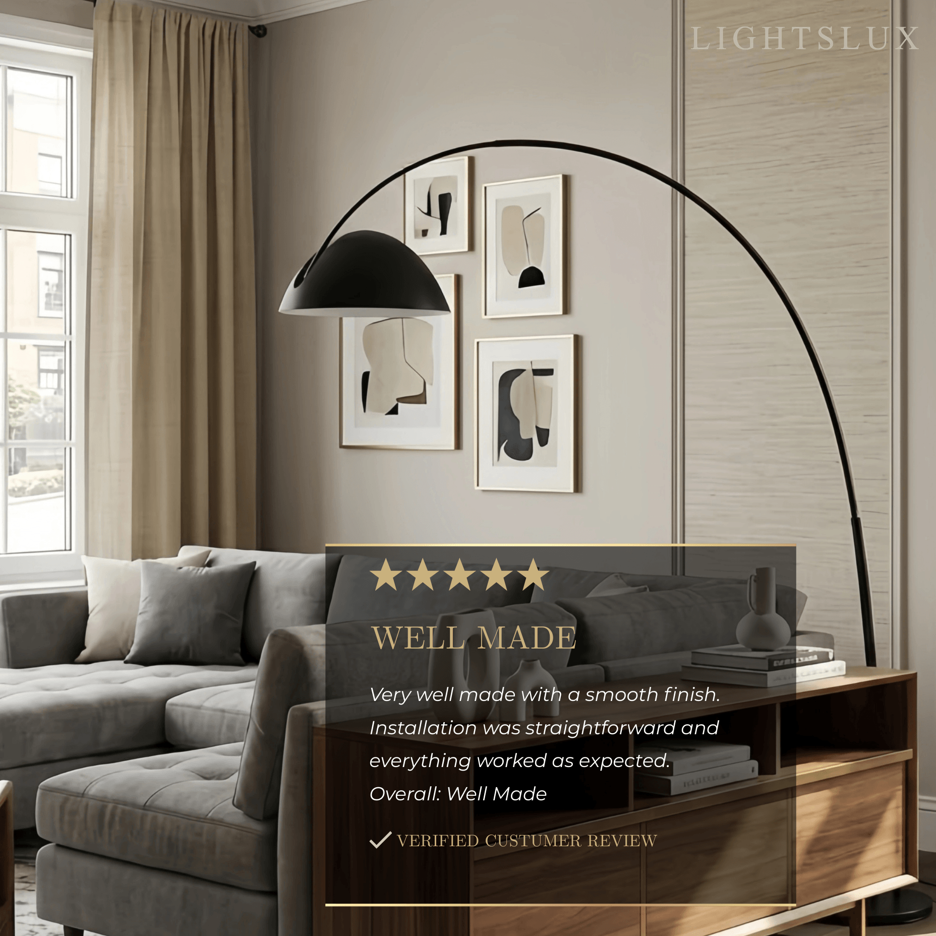 Velora Modern Black Floor Lamp