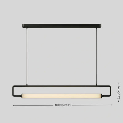 Arcato Minimalist Rectangular Pendant Light - Metal & Acrylic for Kitchen