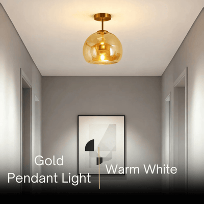 Vetro Modern Globe LED Ceiling Light/Pendant Light – Black/Gold for Hallway