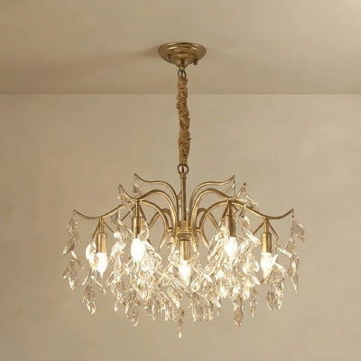 Crystal Chandelier – Luxurious Black/Gold Finish for Living/Dining Room