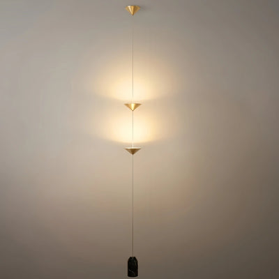 Arcato Minimalist Pendant Lamp -- Iron & Marble with Adjustable Height in Black/Gold for Living Room Bedroom