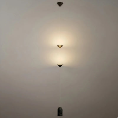 Arcato Minimalist Pendant Lamp -- Iron & Marble with Adjustable Height in Black/Gold for Living Room Bedroom