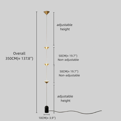 Arcato Minimalist Pendant Lamp -- Iron & Marble with Adjustable Height in Black/Gold for Living Room Bedroom