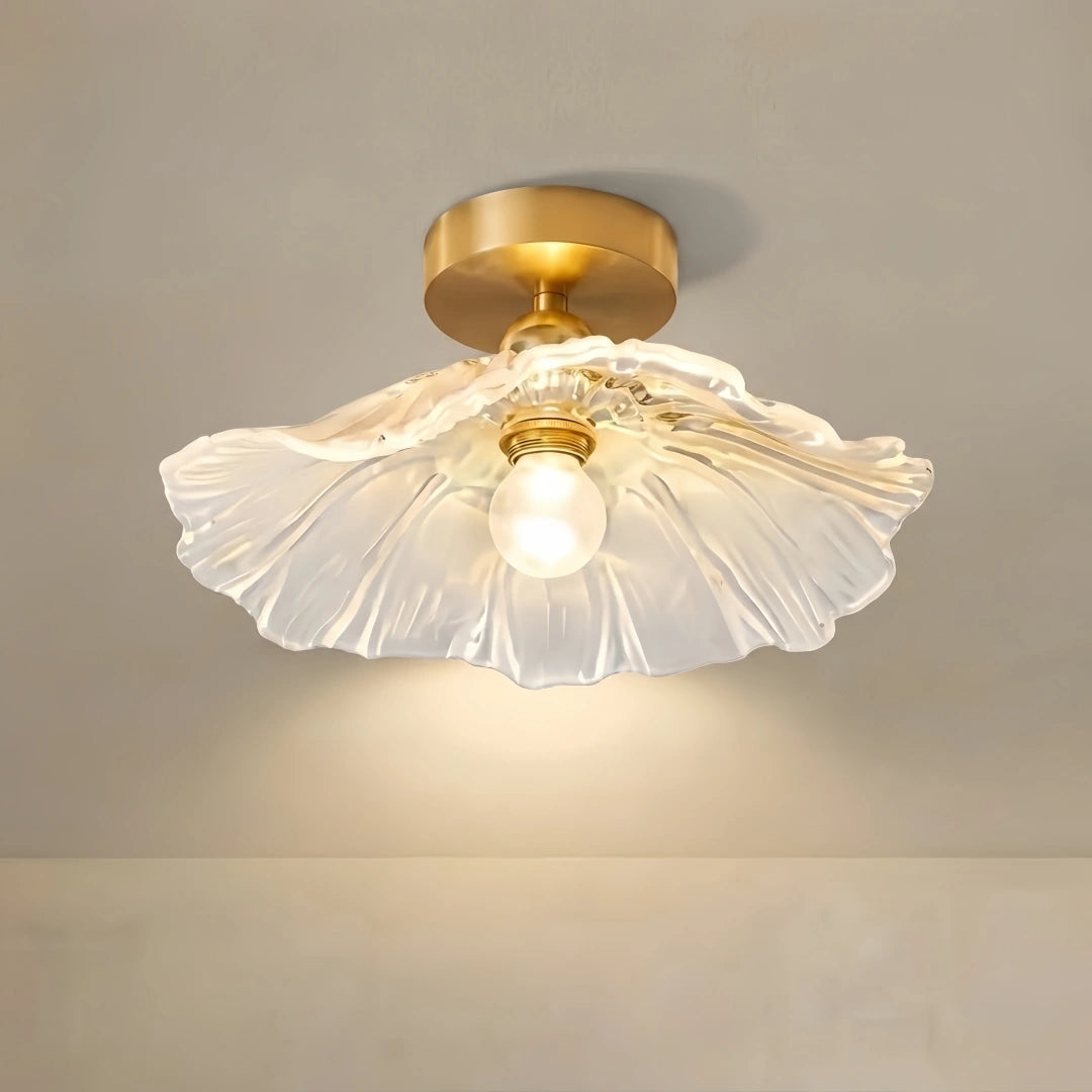 Excelis Royal Ceiling Light - Clear Glass/Metal with Hood for Dining Room