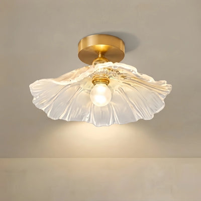 Excelis Royal Ceiling Light - Clear Glass/Metal with Hood for Dining Room