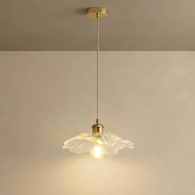 Excelis Royal Pendant Light - Clear Glass/Metal with Hood for Dining Room