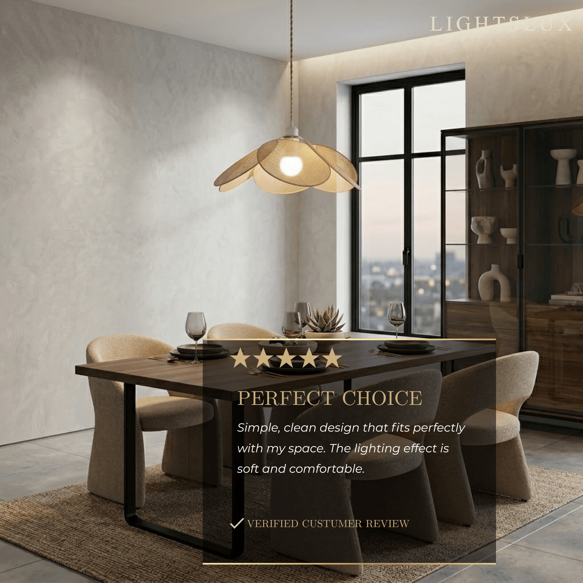 Zenno Farmhouse Metal & Fabric Pendant Light