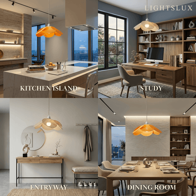 Zenno Farmhouse Metal & Fabric Pendant Light