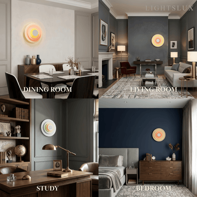 Morandia Morandi Metal Wall Lamp - Blue/Pink/Yellow Round Design for Living Room