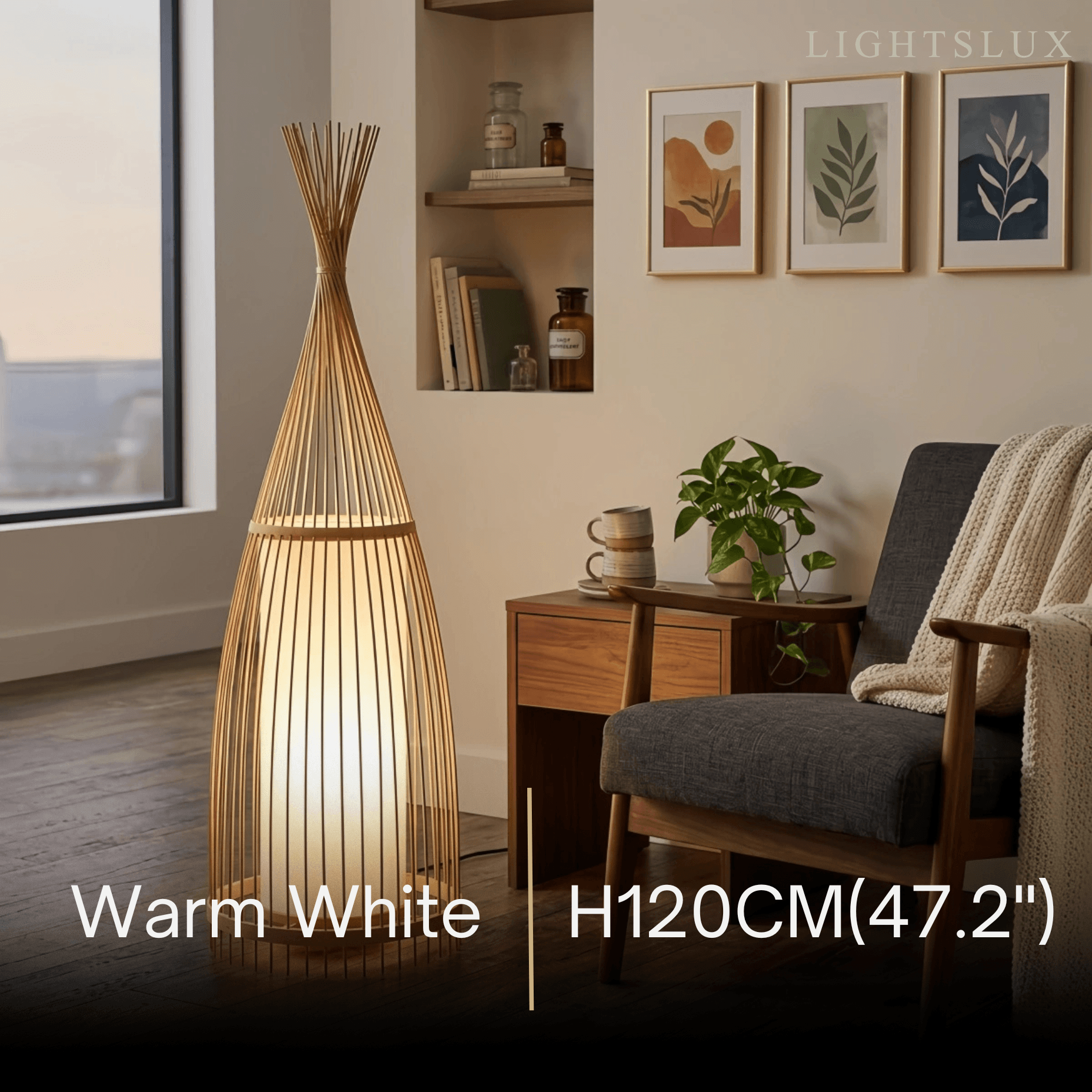 Zenno Designer Bamboo Floor Lamp