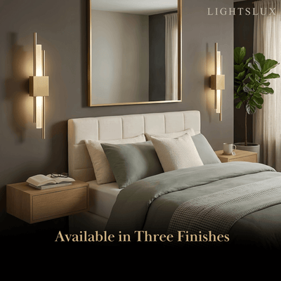 Excelis Modern Cylindrical Wall Lamp – Metal Bedroom Light in Gold/Green/White