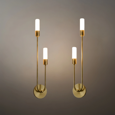 Excelis Modern U-Shaped Linear Wall Light – Gold Metal for Bedroom/Living Room