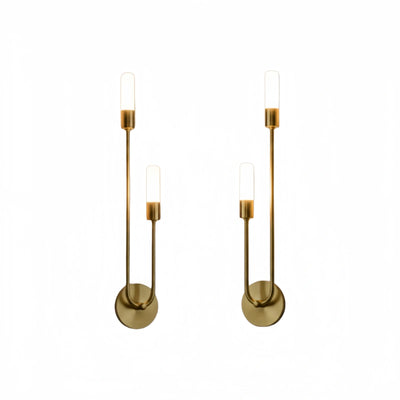 Excelis Modern U-Shaped Linear Wall Light – Gold Metal for Bedroom/Living Room