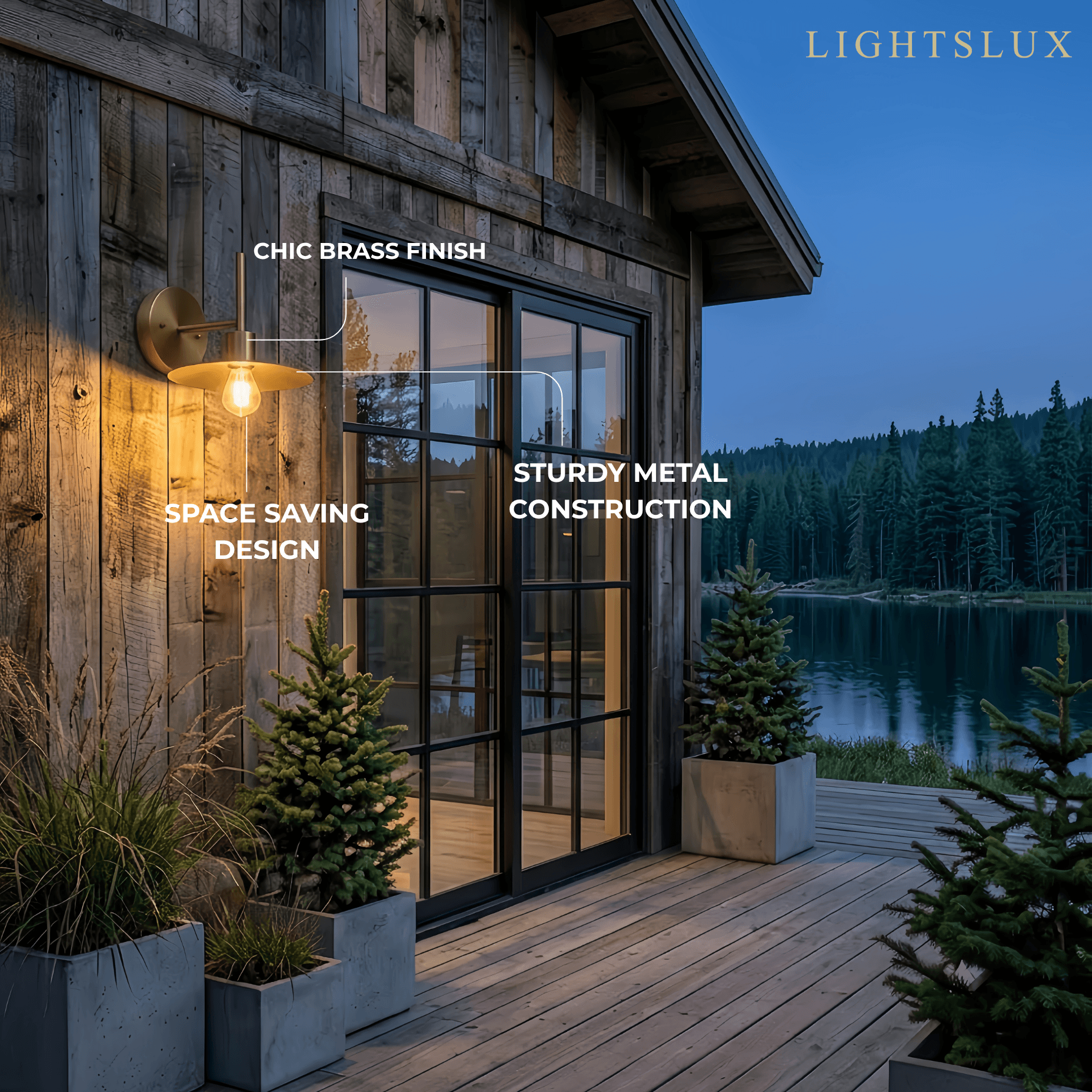 Irondale Retro Wall Lamp--Stainless Steel Gold for Outdoor Courtyard