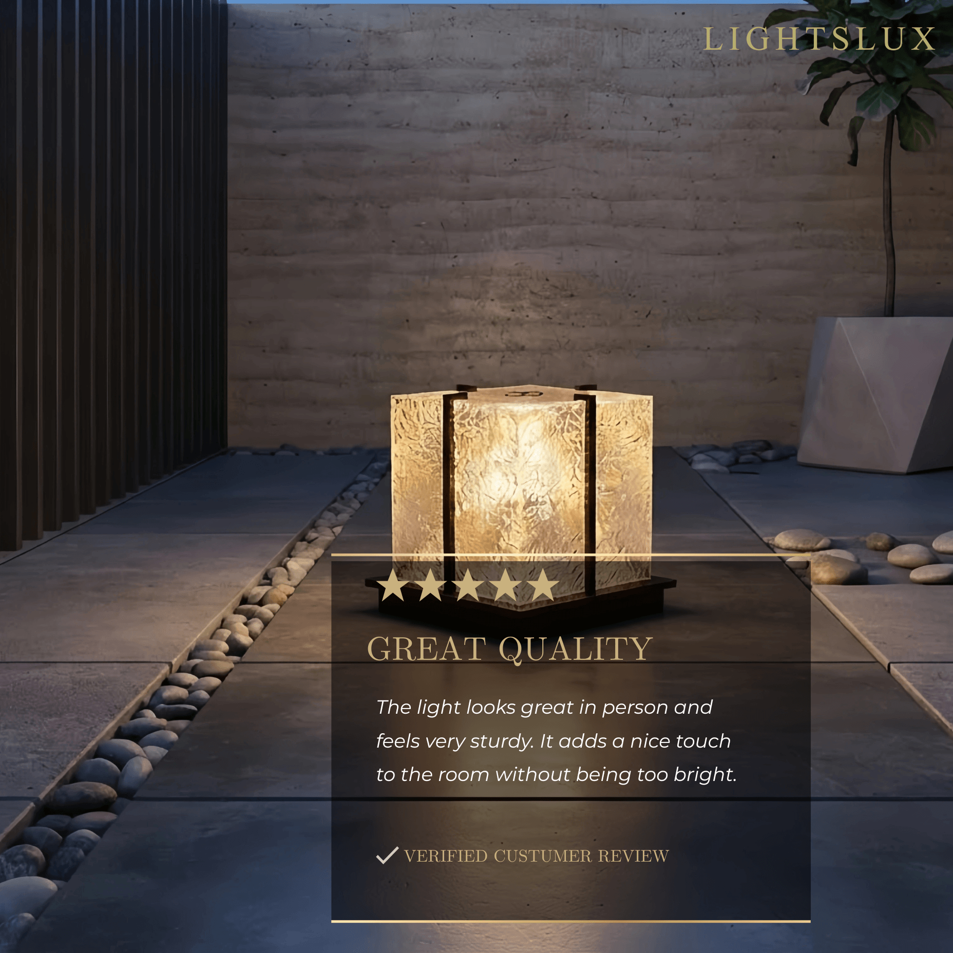 Lunara Modern Outdoor Floor Lamp-- Acrylic for Courtyard