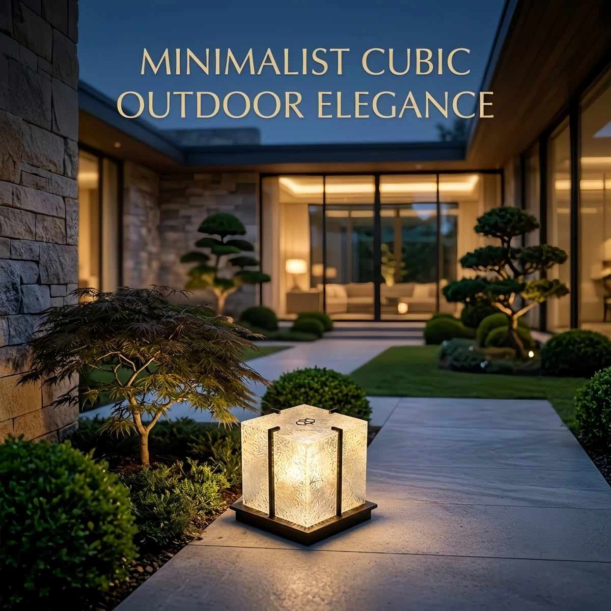 Lunara Modern Outdoor Floor Lamp--Stainless Steel Acrylic for Courtyard