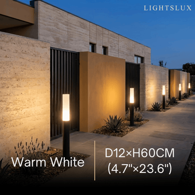 Zenno Minimalist Outdoor Floor Lamp--Aluminum Acrylic Black for Courtyard