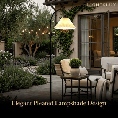 Elegant LED Floor Lamp -- Stainless Steel & PC Black for Courtyard