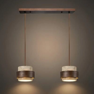 Strata Modern Travertine Pendant Light 
