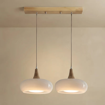 Vetro Modern Glass Pendant Light — Orange/White for Kitchen