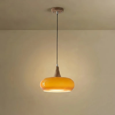 Vetro Modern Glass Pendant Light — Orange/White for Kitchen