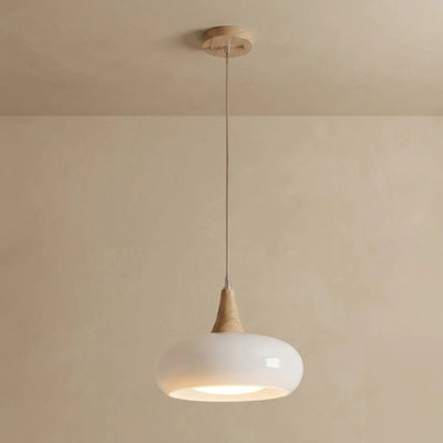 Vetro Modern Glass Pendant Light — Orange/White for Kitchen