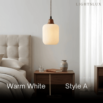Contemporary Dome Pendant Light – Metal & Ceramic White 