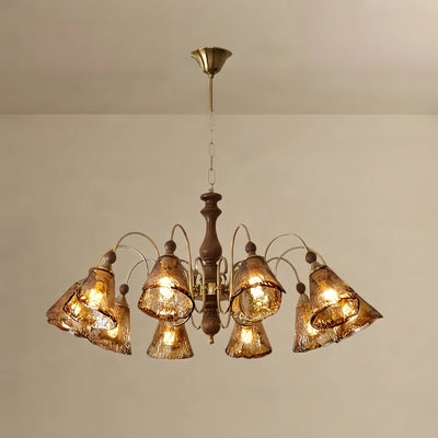 Irondale Vintage Multi-Light Ceiling Light — Metal with Copper & Walnut for Dining Room/Living Room