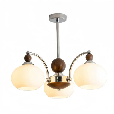 Contemporary Chandelier -- Glass & Iron & Wood for Dining Room