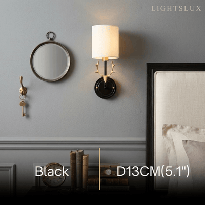 Art Deco Wall Lamp — Brass & Linen White 