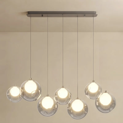 Vetro Modern Pendant Light — Stainless Steel, Iron & Glass Black Smoke Grey for Living Room