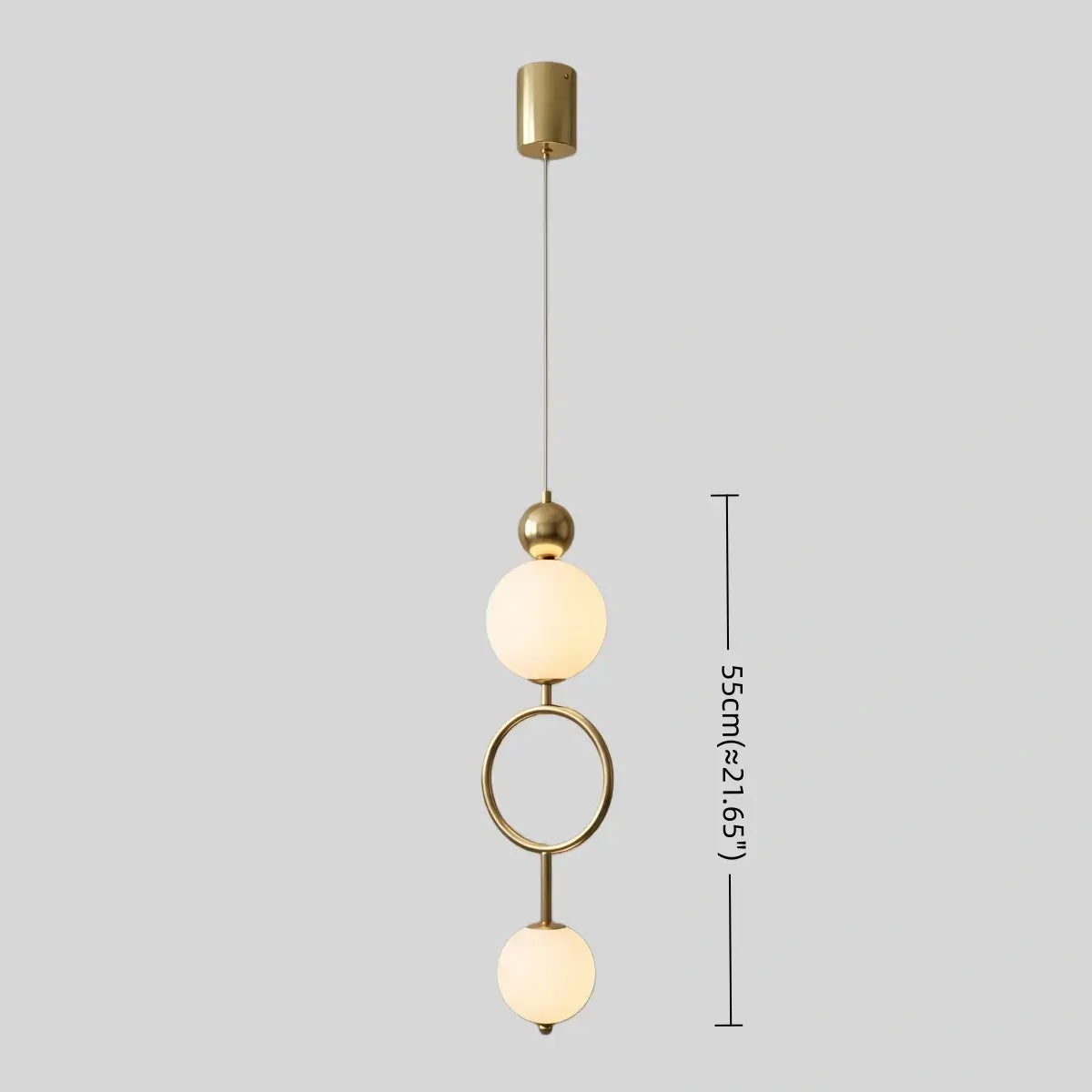 Minimalist Pendant Light — Iron & Glass Gold&White / Silver&White